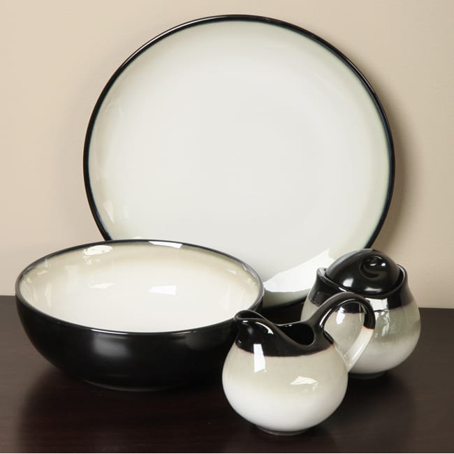 Sango Nova Black 5 piece Dinnerware Completer Set