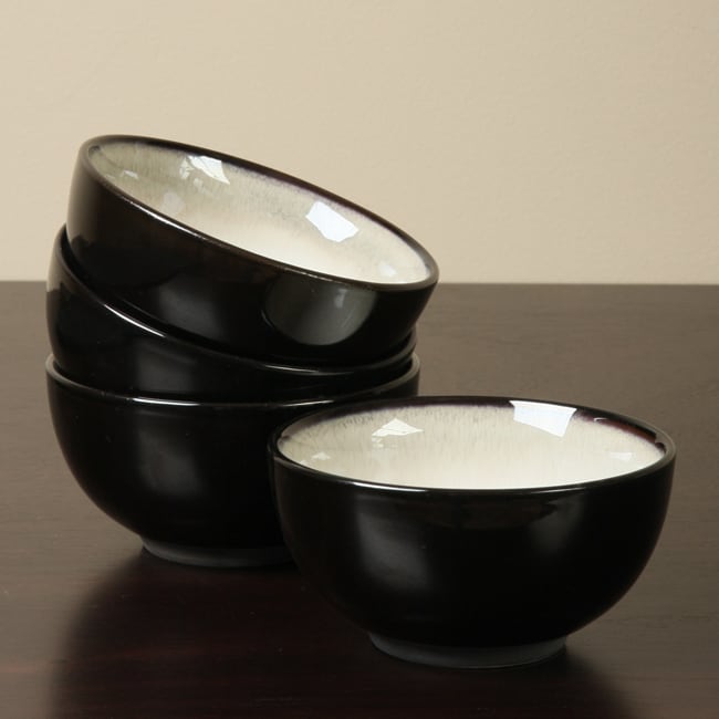 Sango Nova Black 4 piece Ice Cream Bowl Set