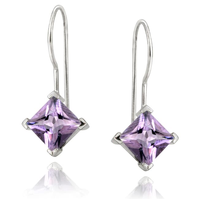 Glitzy Rocks White Gold Over Silver Amethyst Drop Earrings Free Glitzy Rocks White Gold Over Silver Amethyst Drop Earrings