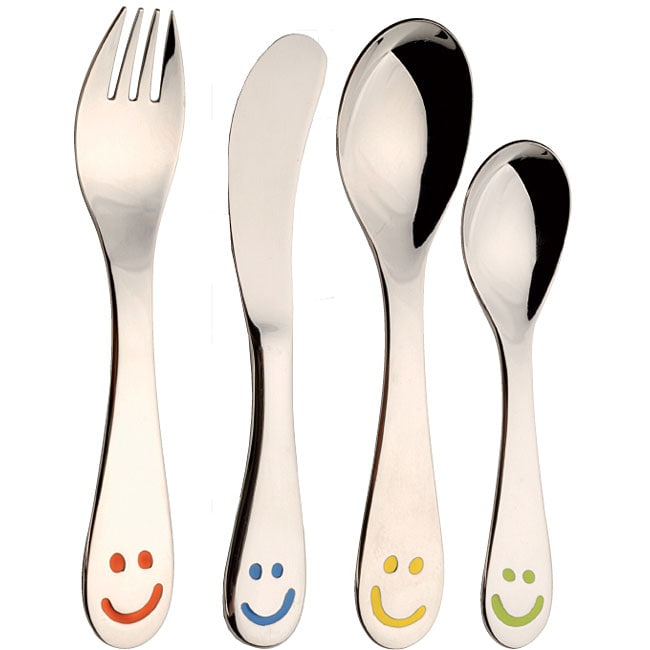 Smiley 4 piece Childrens Flatware Set