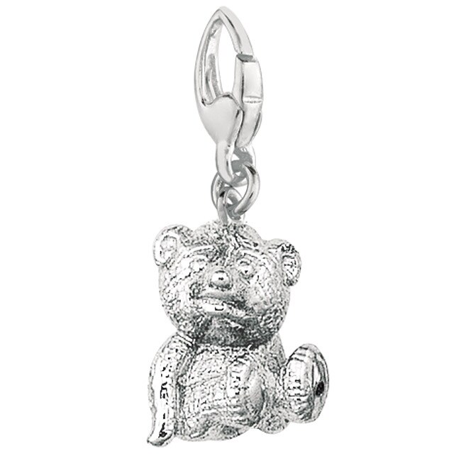 silver teddy bear keychain