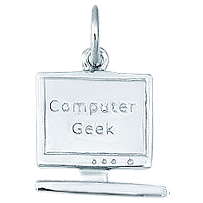 Shop Sterling Silver 'Computer Geek' Charm - Free Shipping On Orders ...