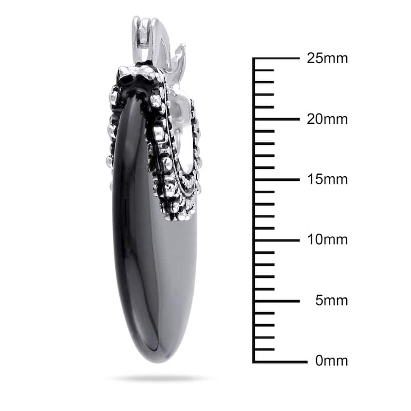 Miadora Sterling Silver Black Onyx Earrings