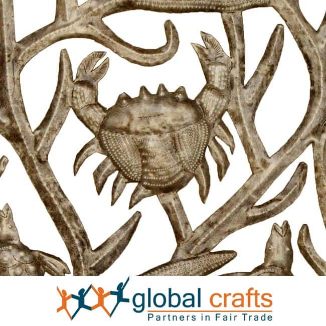 Handmade Metal 'Sea Life' Oil Drum Art (Haiti)