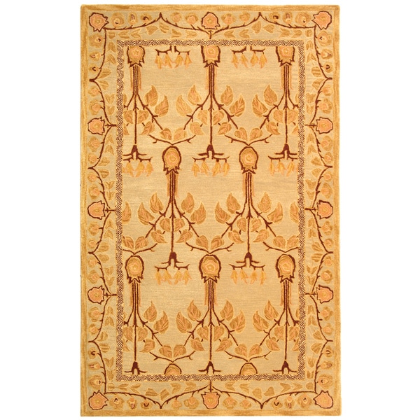 Safavieh Handmade Anatolia Oriental Ivory/ Gold Hand-spun Wool Rug - 5' x 8'