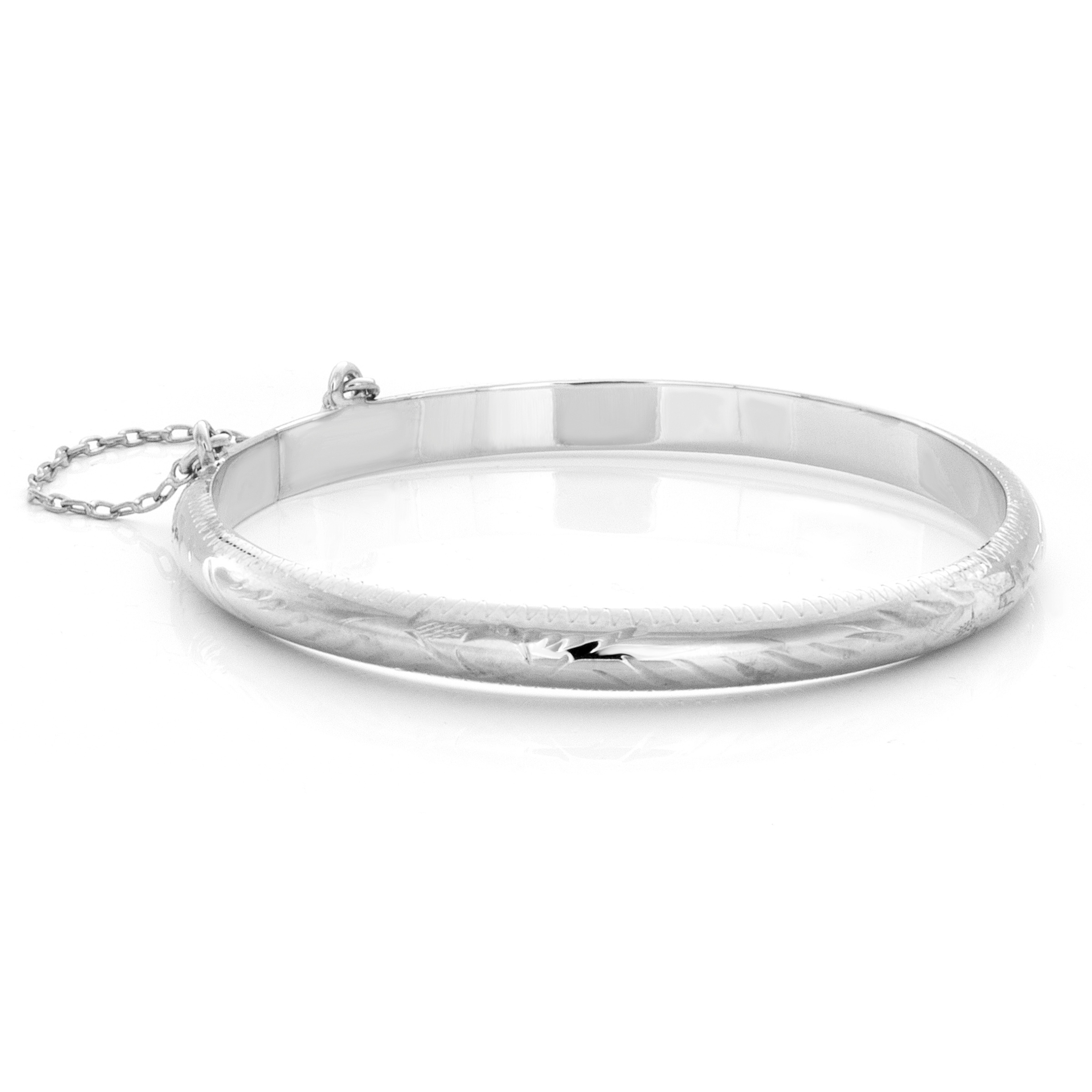 silver engraved baby bangle