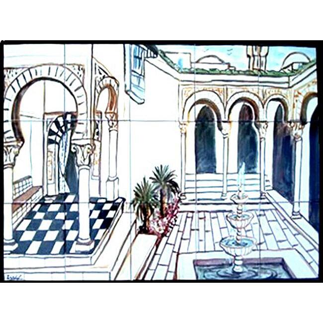 Mosaic Andalusia 15 tile Ceramic Wall Mural