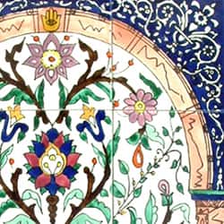 Mosaic 'Baby Peacock' 12-tile Ceramic Wall Panel