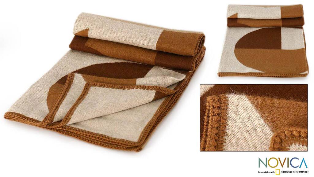 'Earth Geometry' Alpaca Wool Throw