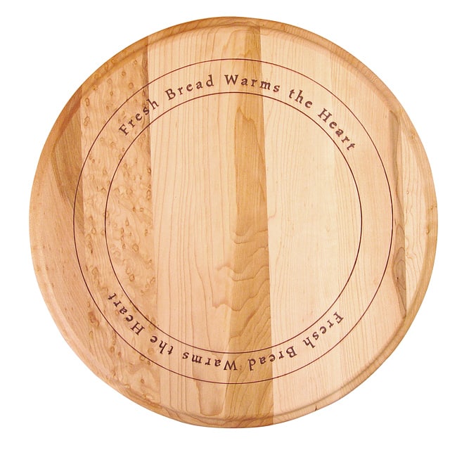 'Fresh Bread Warms the Heart' Round Cutting Board