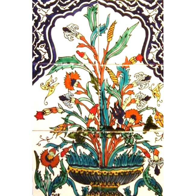 Butterfly and Flowers 6tile Ceramic Wall Mosaic Mural Free Shipping