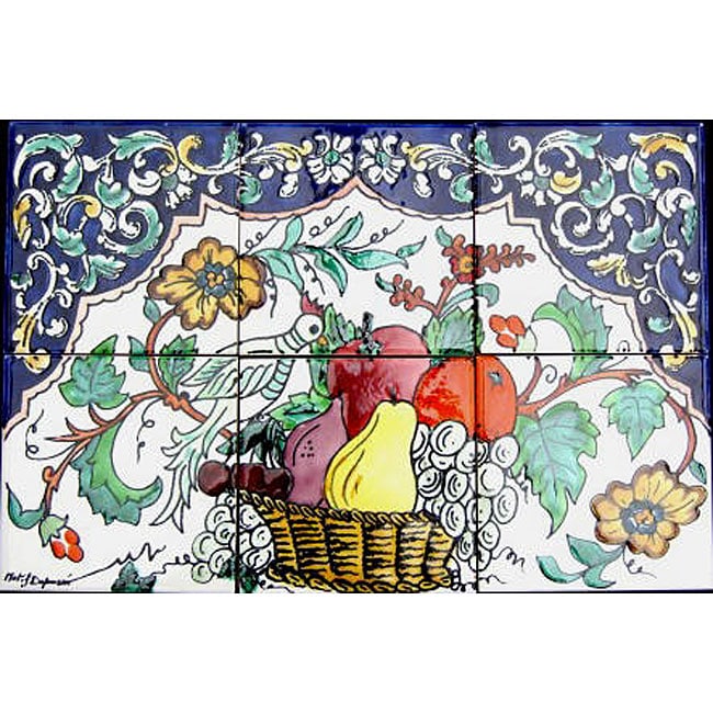 Fruit Basket 6 tile Ceramic Backsplash Mosaic