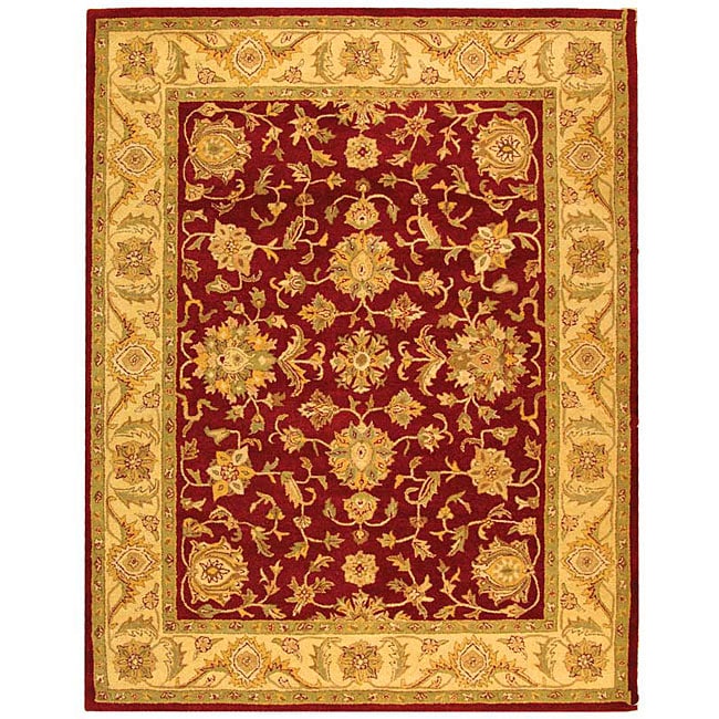 Handmade Antiquities Jewel Red/ Ivory Wool Rug (83 X 11) (RedPattern OrientalMeasures 0.625 inch thickTip We recommend the use of a non skid pad to keep the rug in place on smooth surfaces.All rug sizes are approximate. Due to the difference of monitor 