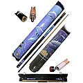 Dolphin 2-piece Pool Cue with 6 Replacement Tips