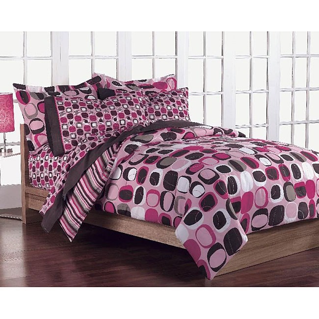 Opus Pink 5 piece Twin size Bed In A Bag With Sheet Set