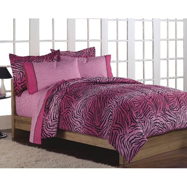 Shop Pink 'Wild One' Full-size 7-piece Bed in a Bag with ...