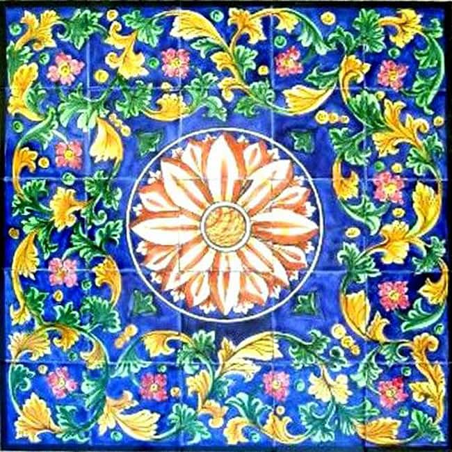 Korbos Design 25-tile Ceramic Mosaic Medallion