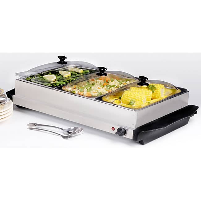 Stainless Steel 3-section Buffet Server/ Warmer