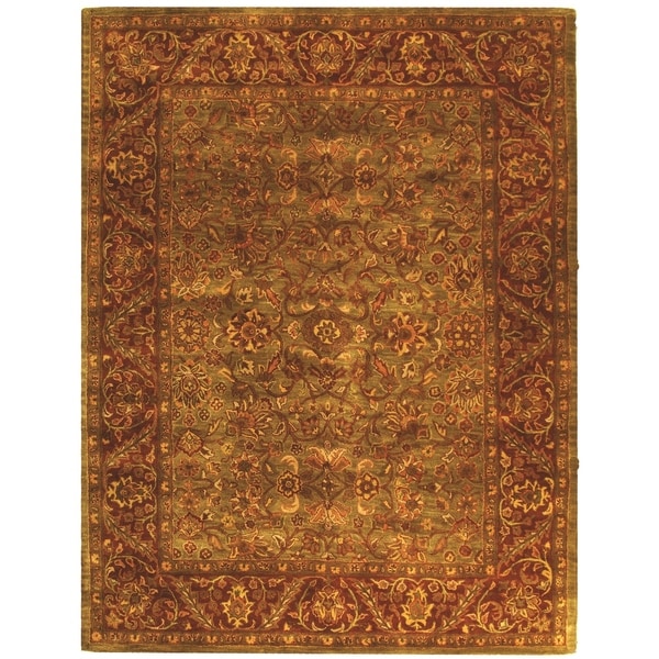 Safavieh Handmade Golden Jaipur Green/ Rust Wool Rug - 9'-6" X 13'-6"