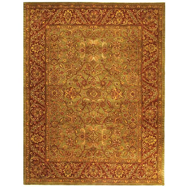 Safavieh Handmade Golden Jaipur Green/ Rust Wool Rug (96 X 136)