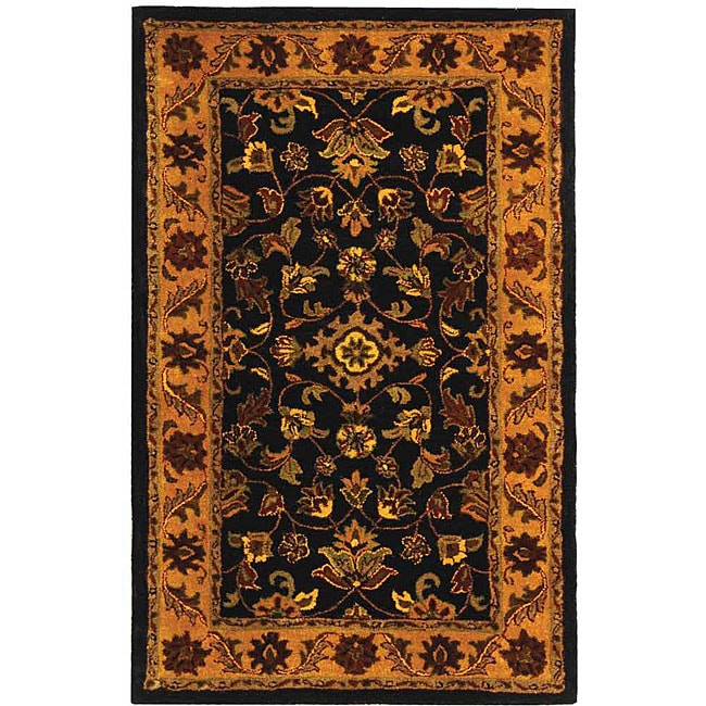 Safavieh Handmade Golden Jaipur Black/ Gold Wool Rug (3 X 5)