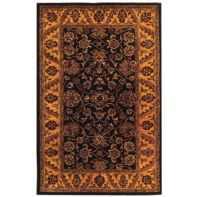 Safavieh Handmade Golden Jaipur Black/ Gold Wool Rug (4 X 6)