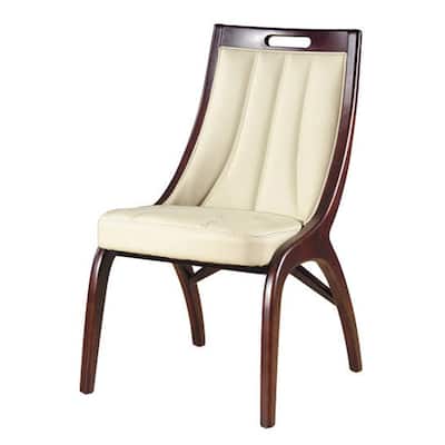 Barrel Cream Leather Dining Chairs (Set of 2)