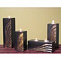Hand-carved Gold Wave Candle Holders (Set of 4)