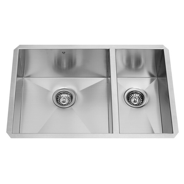 Shop VIGO 29-inch Undermount Stainless Steel 16 Gauge Double Bowl Kitchen Sink - Overstock - 3644319