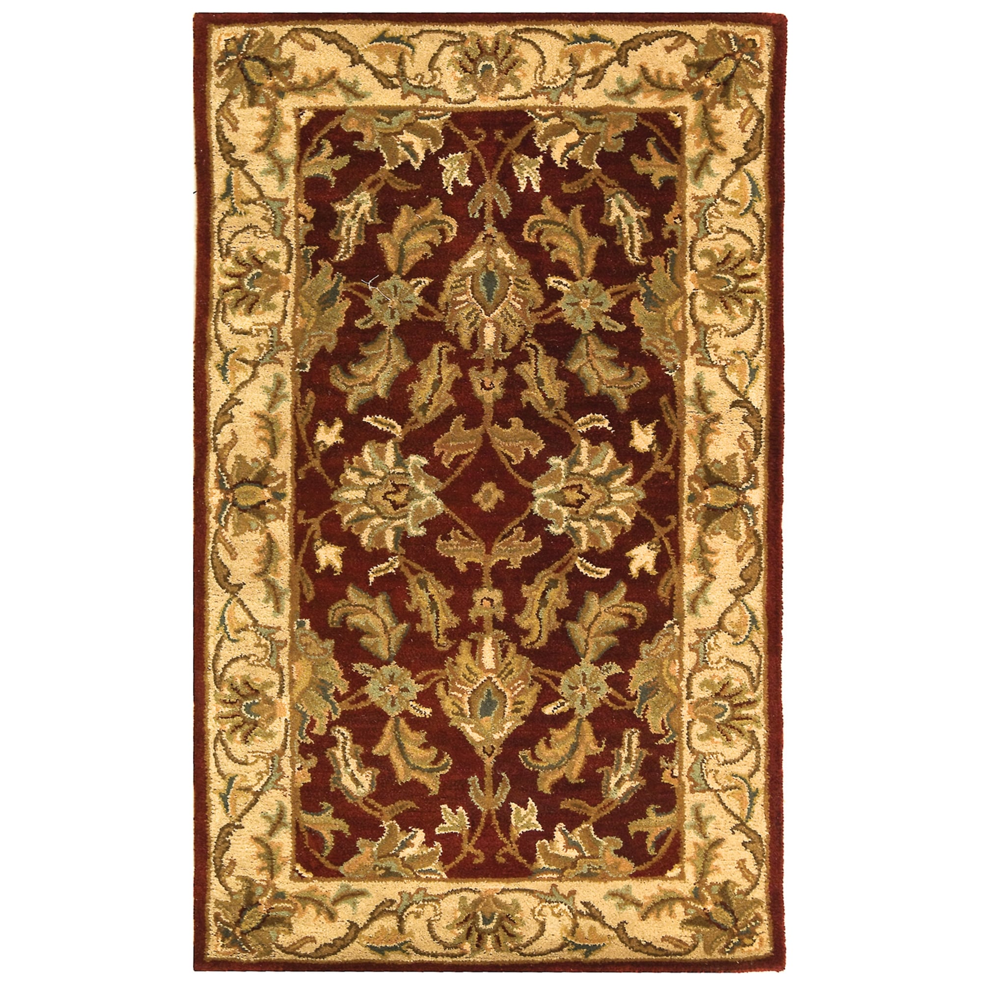 Handmade Heritage Kashan Red/ Ivory Wool Rug (2 X 3)