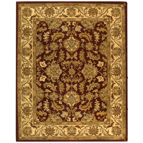 Safavieh Handmade Heritage Traditional Kashan Red/ Ivory Wool Rug (8'3 x 11')