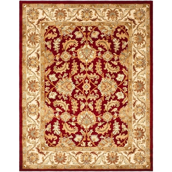 Safavieh Handmade Heritage Traditional Kashan Red/ Ivory Wool Rug - 8'3" x 11'