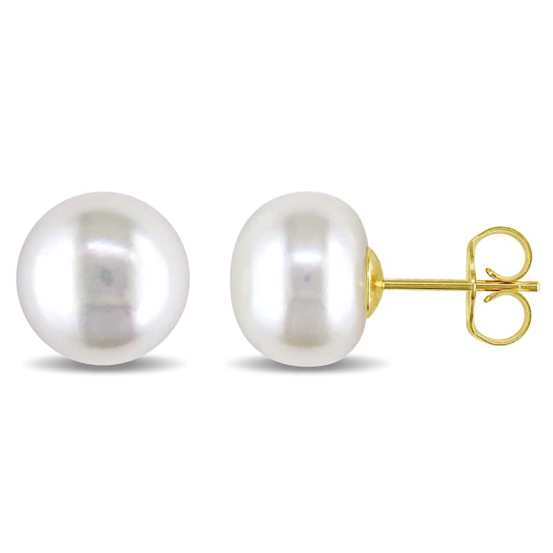 Miadora 14k Gold Cultured Freshwater Pearl Earrings (10-10.5 mm)