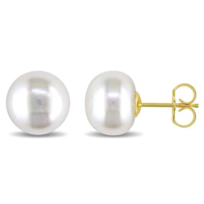 Miadora 14k Gold Cultured Freshwater Pearl Earrings (10-10.5 mm)