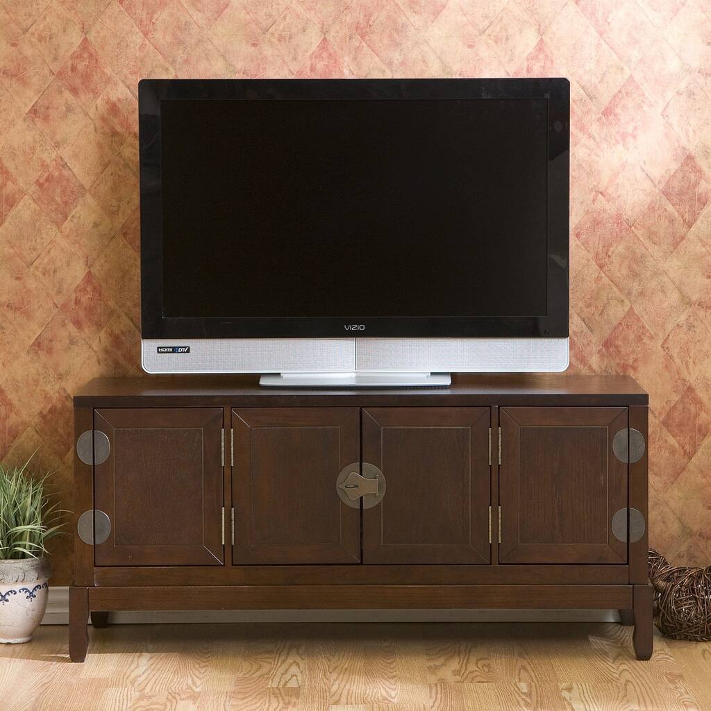 SEI Furniture Sullivan Espresso Mid-Century Modern Entertainment Center