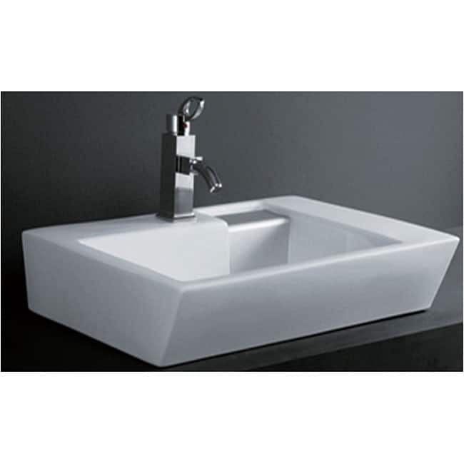 DeNovo Unique Rectangle Porcelain Bath Vessel Sink