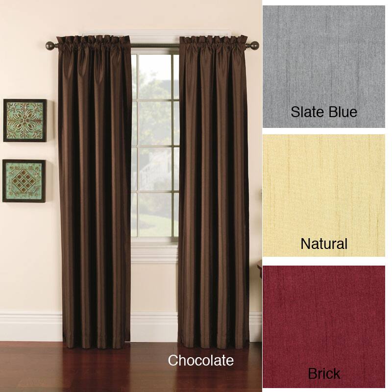 Faux Silk Emerson Curtain Panel Pair