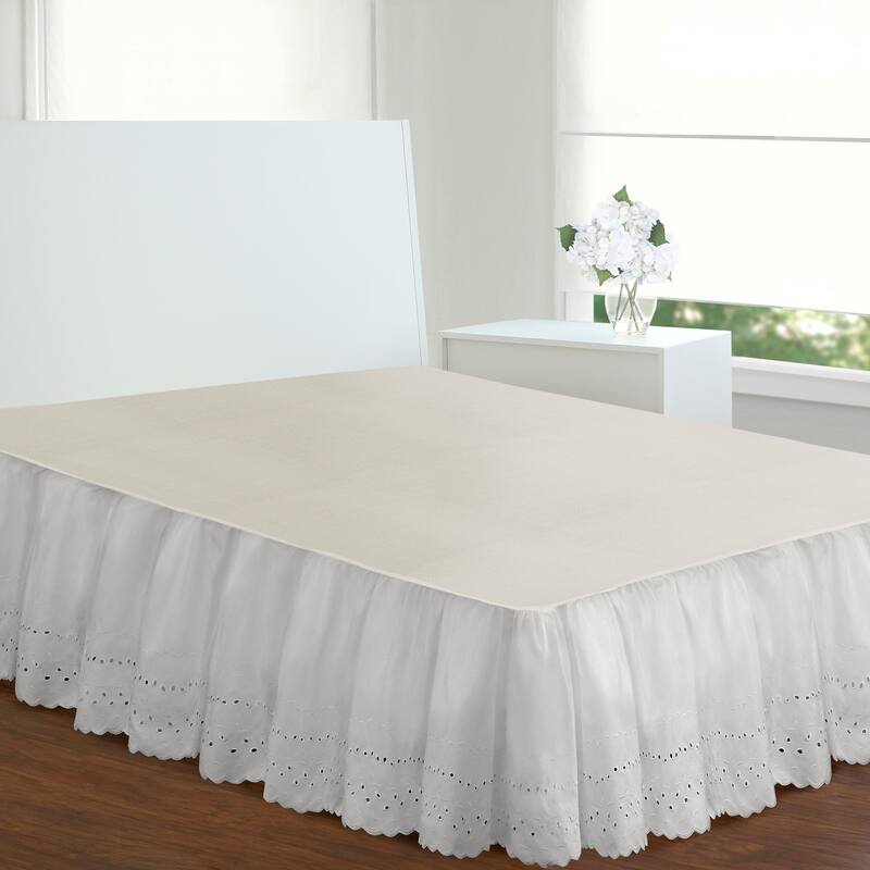 Ruffled Lauren Eyelet 18-inch Bedskirt