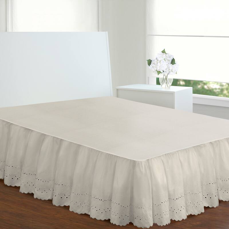 Ruffled Lauren Eyelet 18-inch Bedskirt