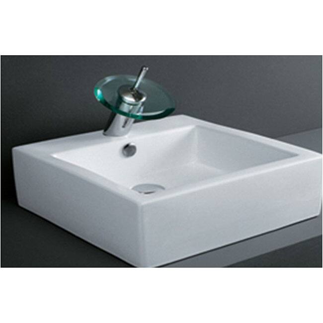 DeNovo Square Porcelain Bathroom Vessel Sink