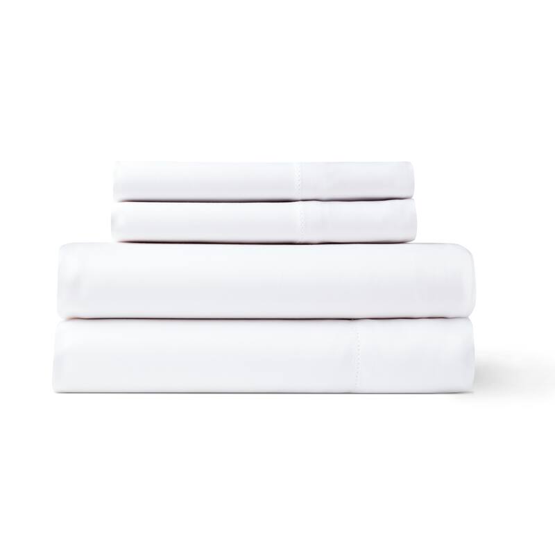 Solid Colored Rayon from Bamboo Breathable Deep Pocket Bed Sheet Set - Queen- White