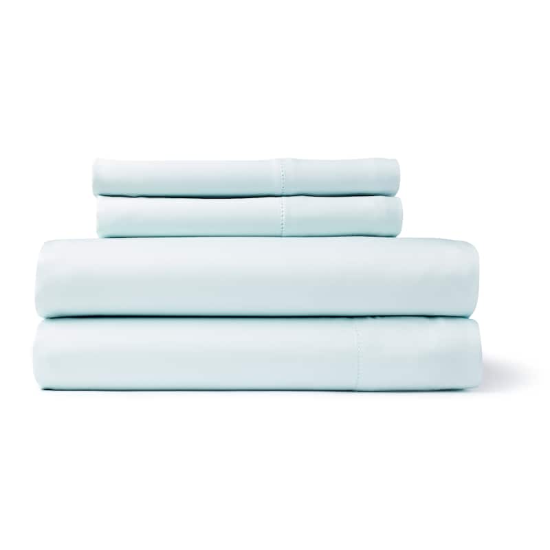 Solid Colored Rayon from Bamboo Breathable Deep Pocket Bed Sheet Set - Queen - Sea Glass