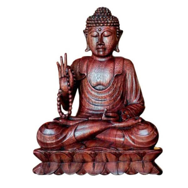 NOVICA Wood 'Serene Buddha' Statuette (Indonesia)