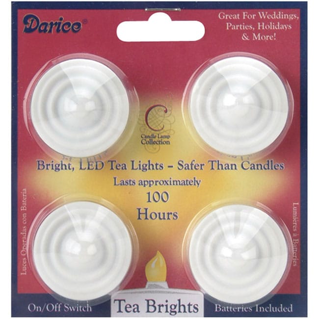 Darice Tea Brights Battery operated No flame Tea Lights (set Of 4)