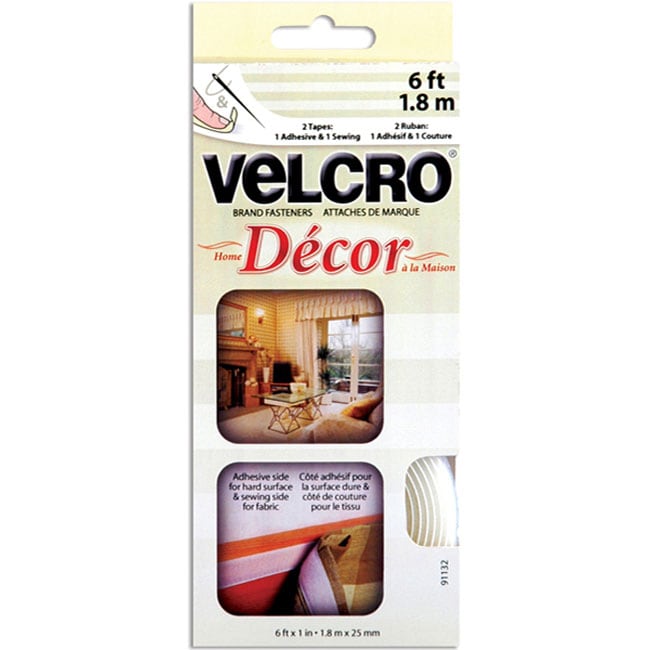 Velcro White Home Decor Tape (1 Inch X 6 Feet)