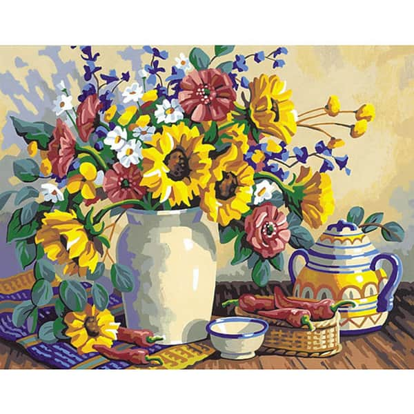 Sunflower Still Life 14x11 Paint by Number Kit - Bed Bath & Beyond ...