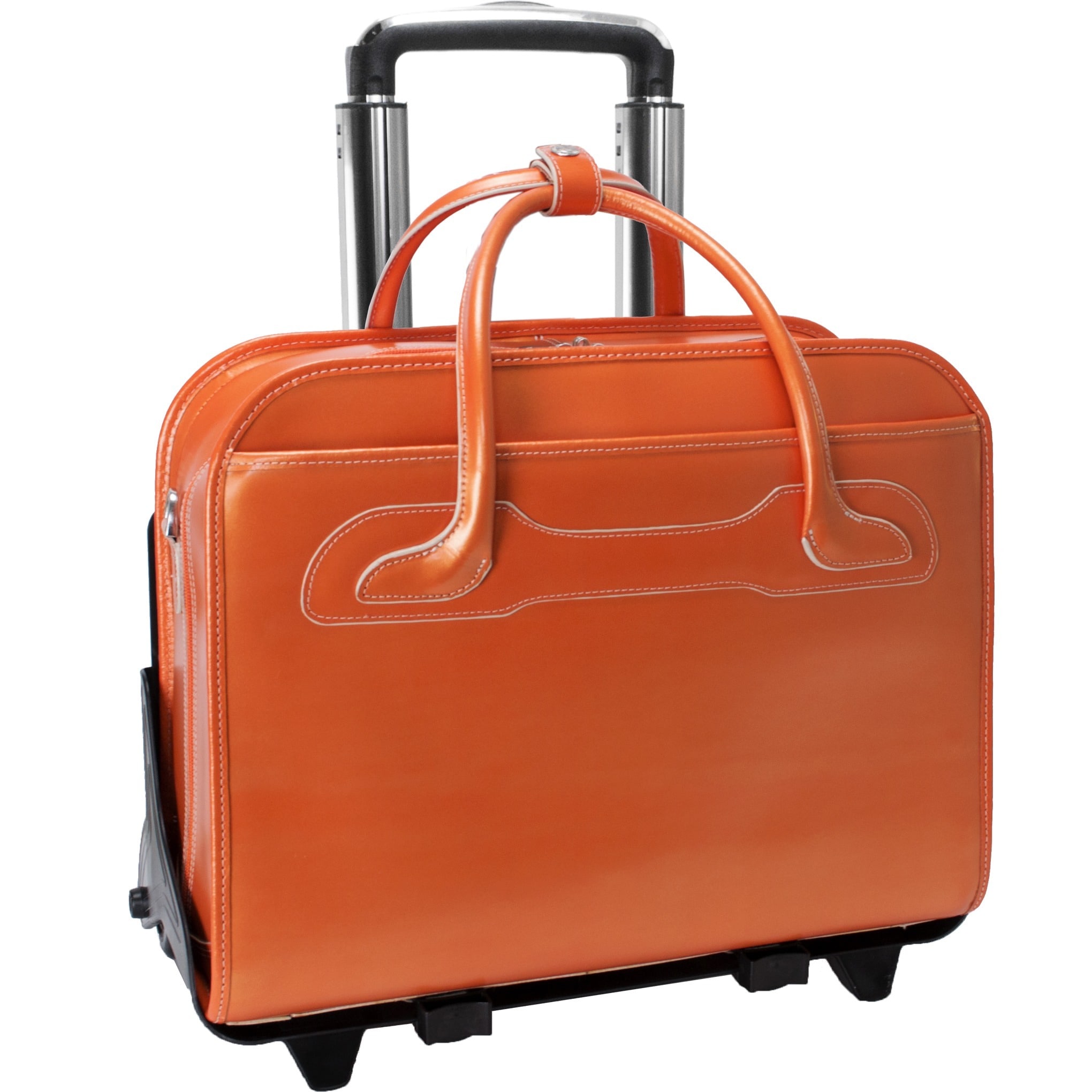 Mcklein Orange Willowbrook Detachable wheeled Laptop Briefcase