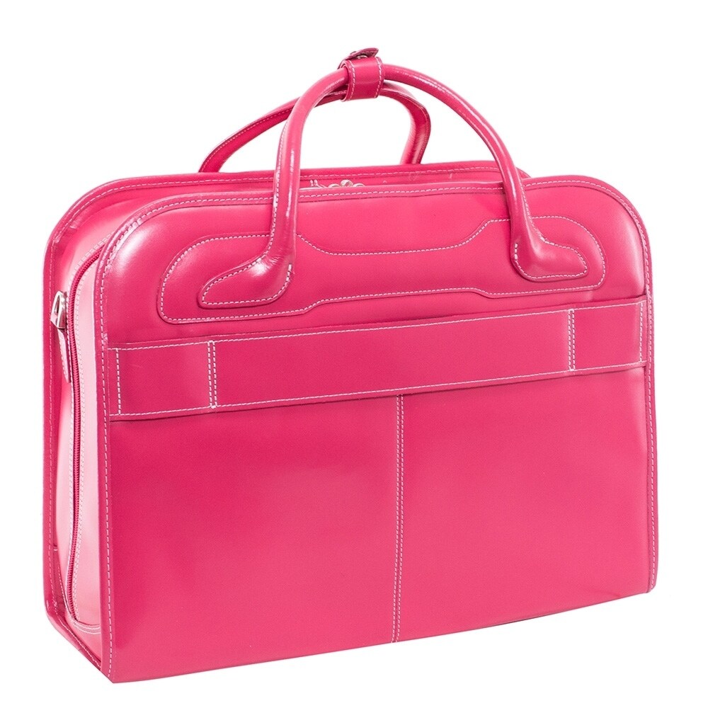 pink briefcase on wheels
