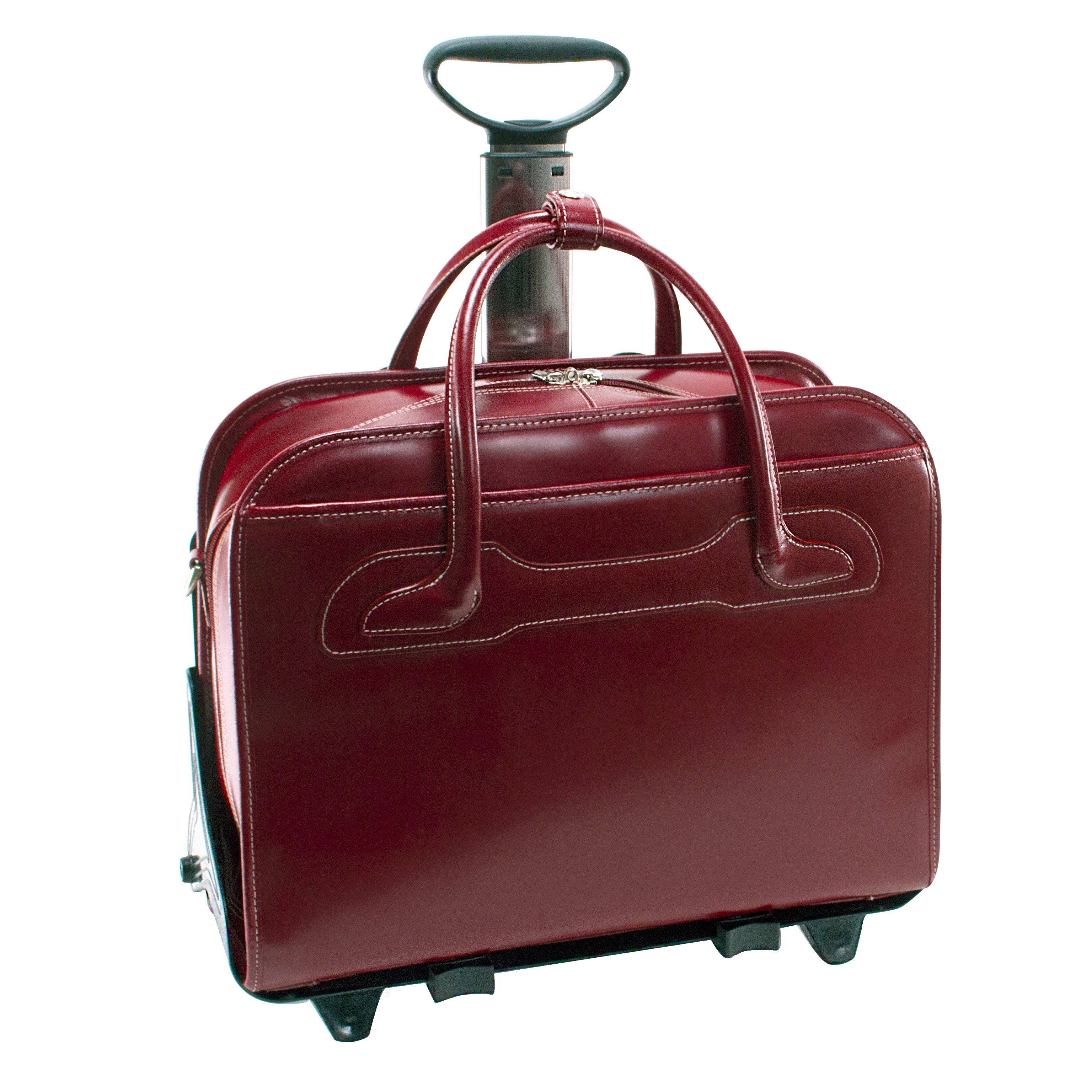 Mcklein Red Willowbrook Detachable wheeled Laptop Briefcase