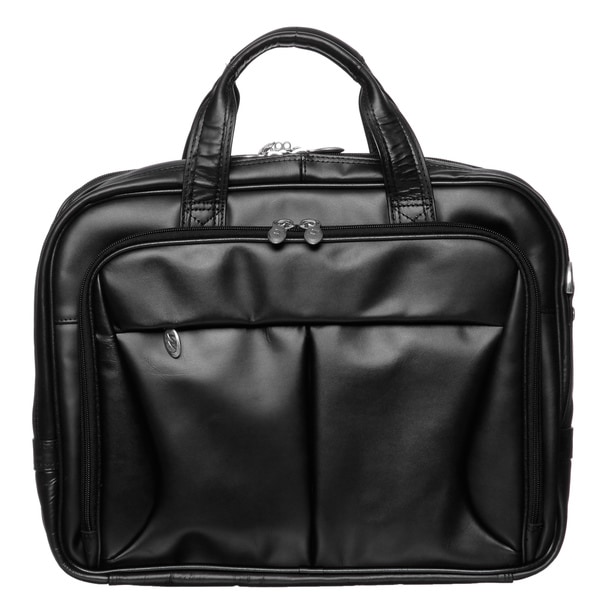 McKlein Black Pearson Expandable Double Compartment Briefcase